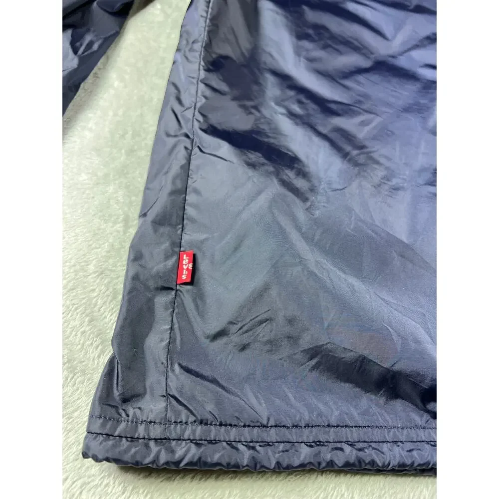 Levi’s Navy Blue Coach Swishy Jacket Large Streetwear Windbreaker Minimalist